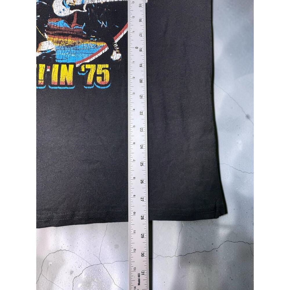 KISS Alive In ‘75 Retro Graphic Band T-Shirt Black Men’s Size M Rock Tee - Picture 5 of 6